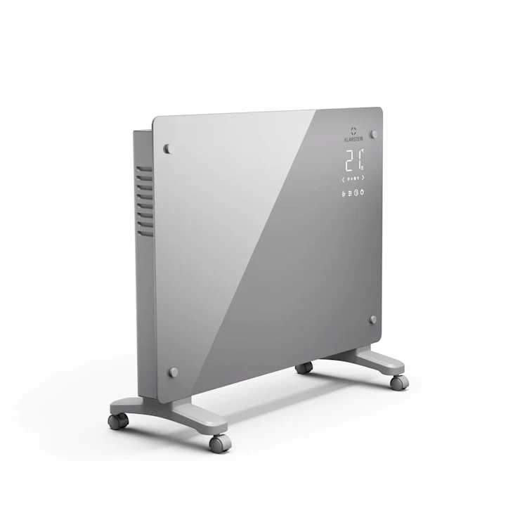 بخاری برقی هوشمند کلارشتاین آلمان مدلklarstein Bansin Crystal Smart 1500 - با پنل شیشه‌ ای کریستالی سفید و توان 1500 وات